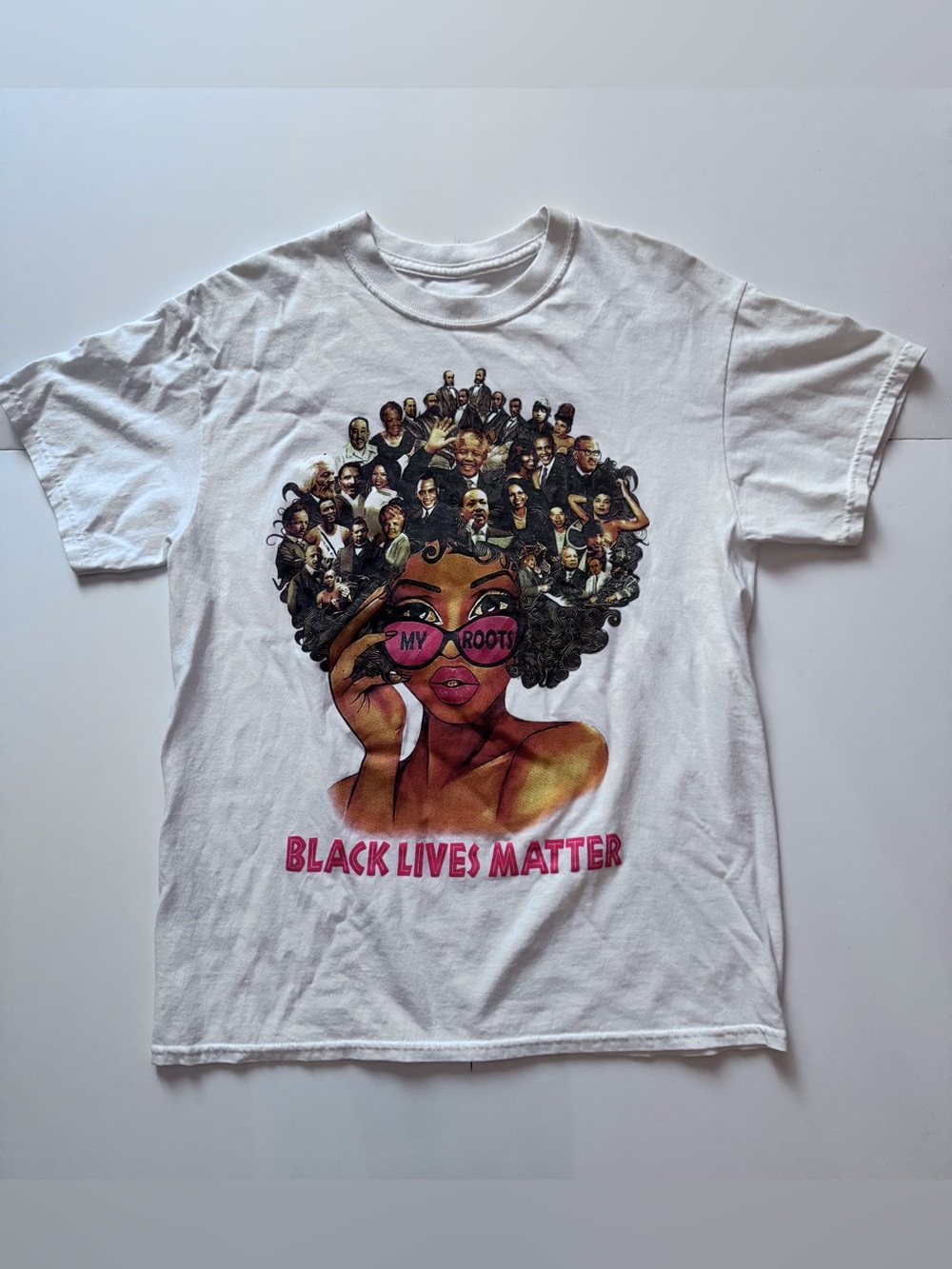 "My Roots" "Black Lives Matter" Graphic Statement T-Shirt in  Size S in GUC